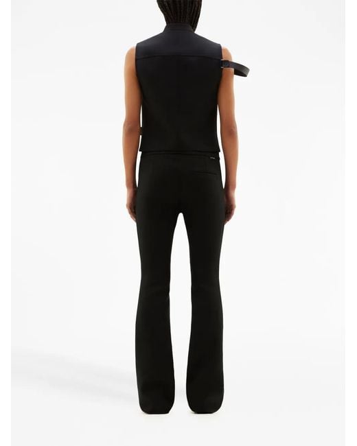 Courreges Blue Distressed-Effect Flared Trousers