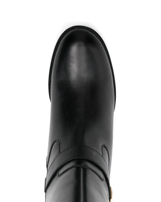 Geox Black Strap-Detail Boots