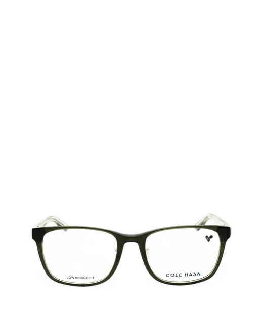 Cole Haan Black Rectangle-Frame Glasses for men