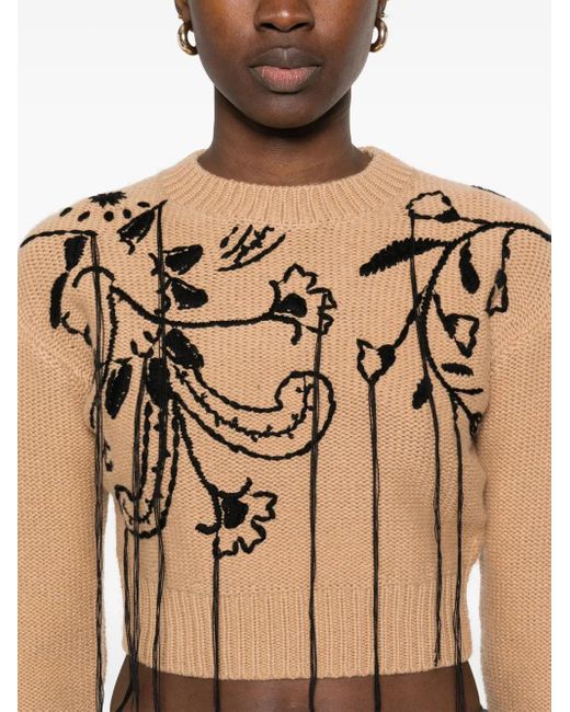 Max Mara エンブロイダリー セーター Natural