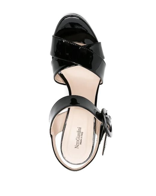 Nero Giardini Black 115Mm Patent Leather Sandals