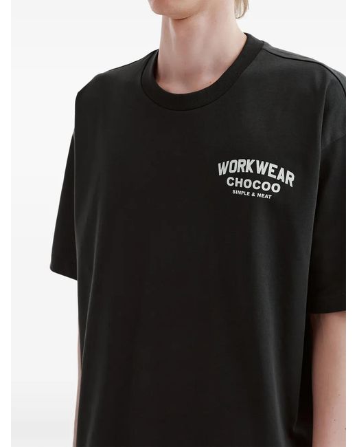Chocoolate Black Logo-Print T-Shirt for men