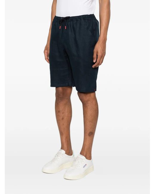 Kiton Blue Drawstring Shorts for men