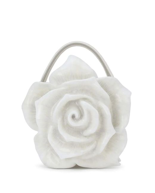 Dolce & Gabbana White Rose Dolce Box Handtasche