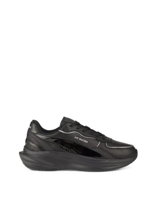 Kat Maconie Black Aura Snakeskin-Effect Panelled Sneakers