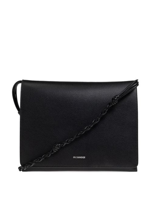 Jil Sander Black Braided-Strap Shoulder Bag
