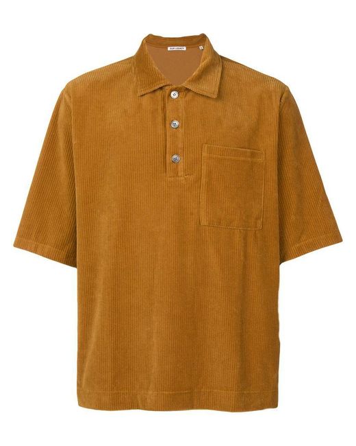 Our Legacy Yellow Corduroy Polo Shirt for men