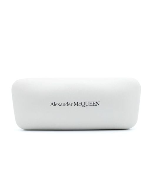 Alexander McQueen White D-frame Sunglasses