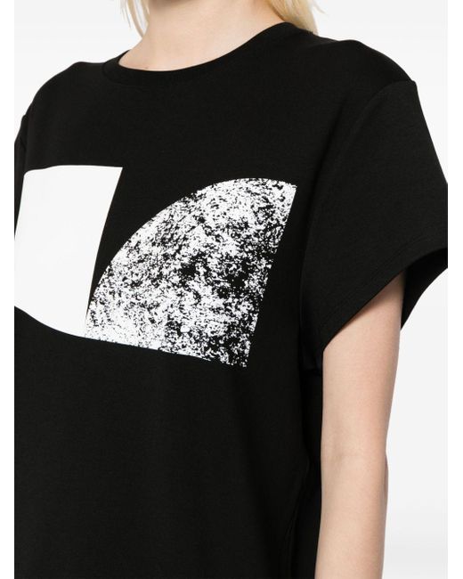 IRO Black Adrya T-Shirtkleid mit grafischem Print