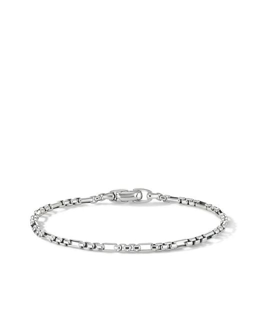 David Yurman White Sterling Open Station Box Chain Bracelet (3Mm) for men