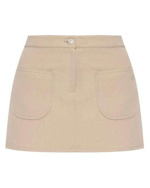 Minifalda con aplique del logo de sarga Courreges de color Natural