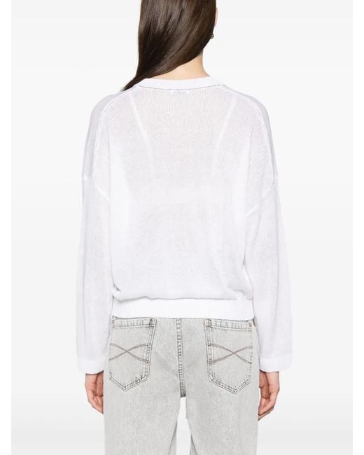 Brunello Cucinelli White Sequined Sweater