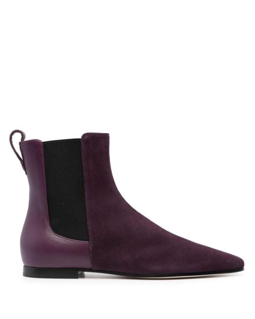 Fabiana Filippi Purple Pointed-toe Flat Ankle Boots