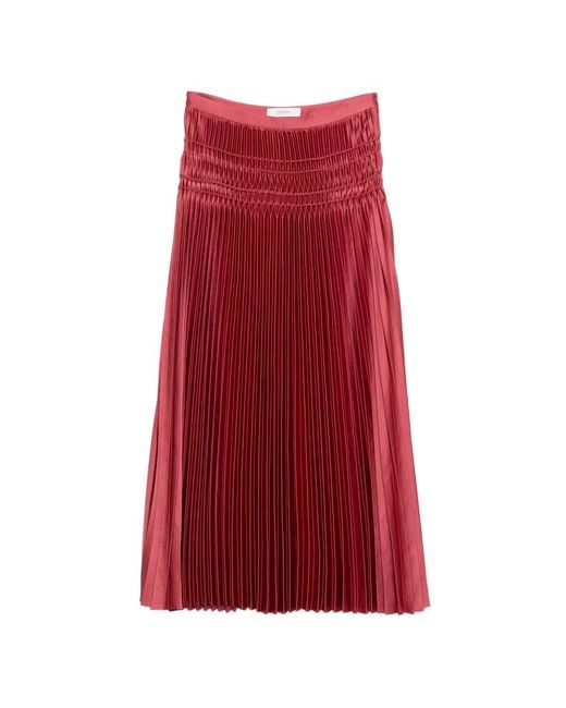 Joseph Red Hayes Pleated Skirt