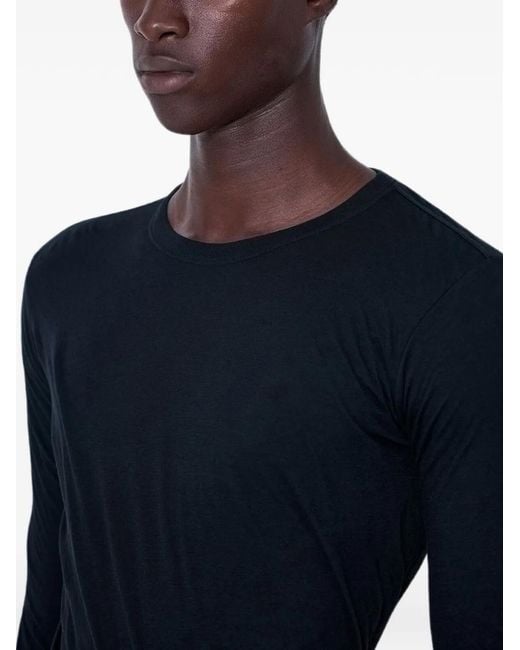 Rick Owens Blue Long-Sleeve Fitted T-Shirt for men