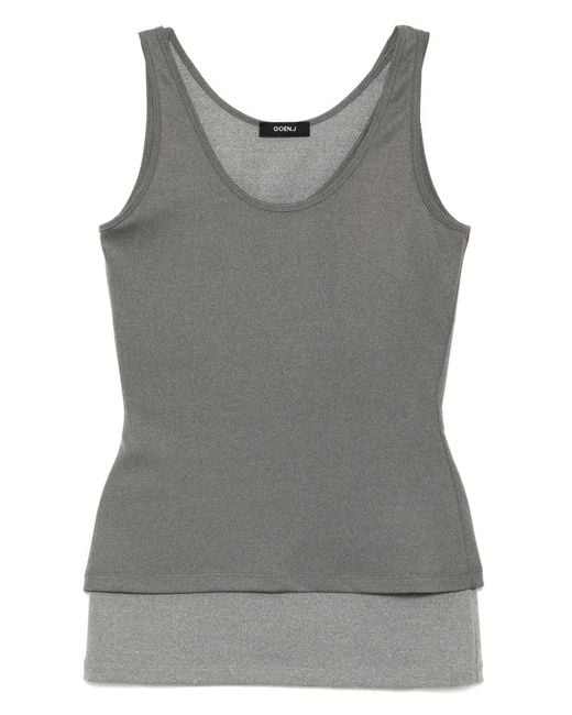 Goen.J Gray Dual-Layer Sleeveless Top