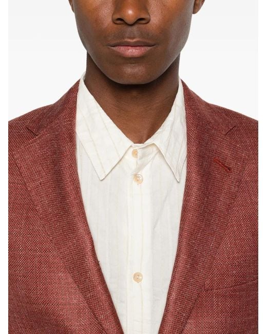 Corneliani Red Single-Breasted Blazer for men