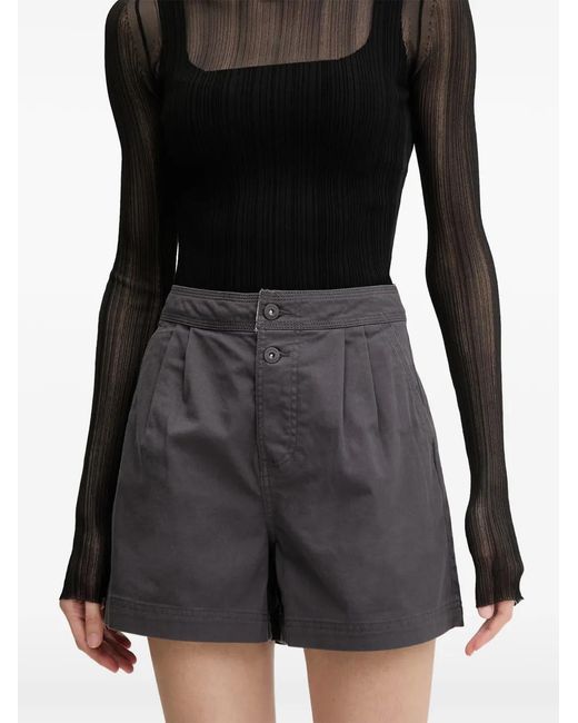 Columbia Black Acker Rock Pleated Logo-Patch Shorts