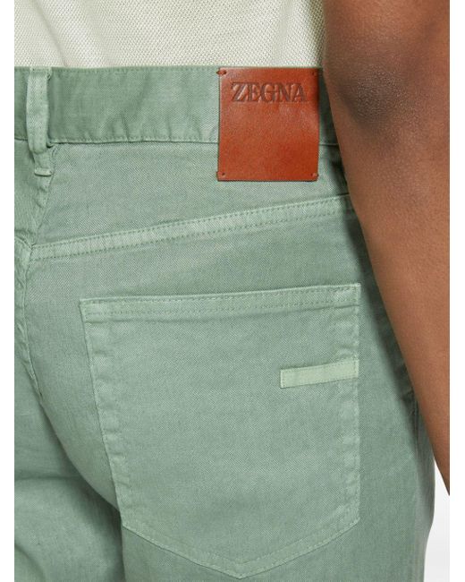 Zegna Halbhohe Roccia Skinny-Jeans in Green für Herren