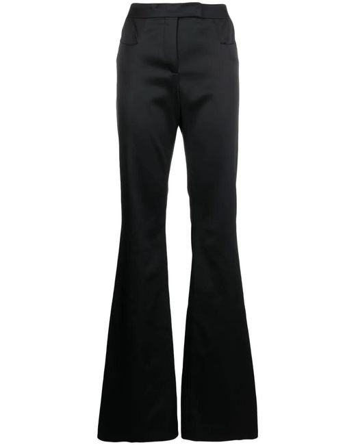 Tom Ford Black Flared Satin Trousers