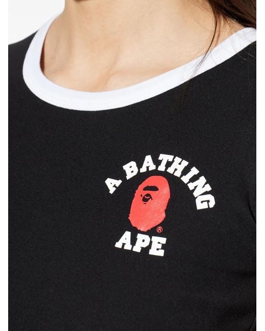 A Bathing Ape Black Ringer Graphic T-Shirt
