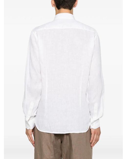 Impure White Long-Sleeve Button-Up Shirt for men