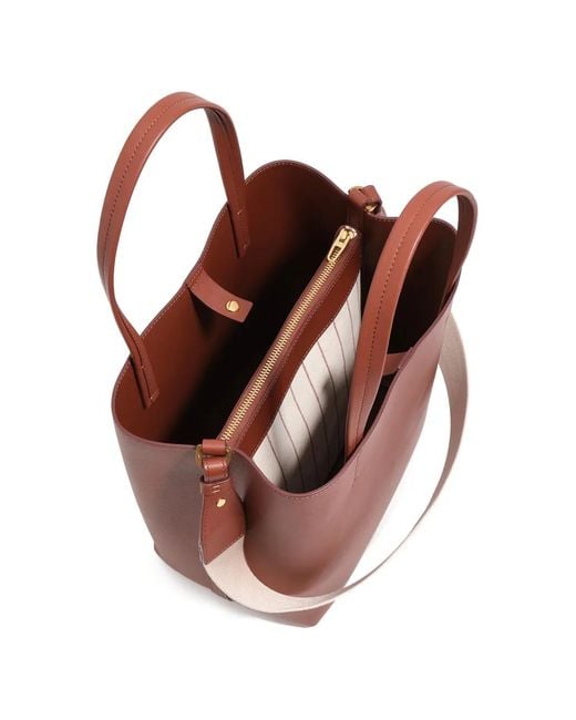 Bimba Y Lola Brown Large Logo-Print Shoulder Bag