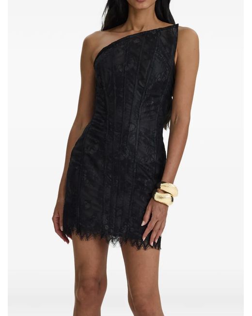 MOOS STUDIO Black Triangle Lace Mini Dress