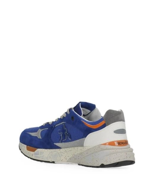 Premiata Blue Mase Panelled Sneakers for men