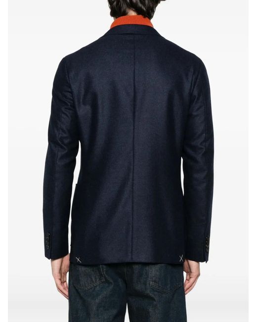 Canali Blue Two-Button Wool Blazer for men