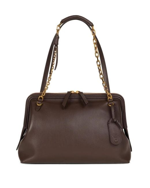 Etro Brown Medium Leather Doc Shoulder Bag