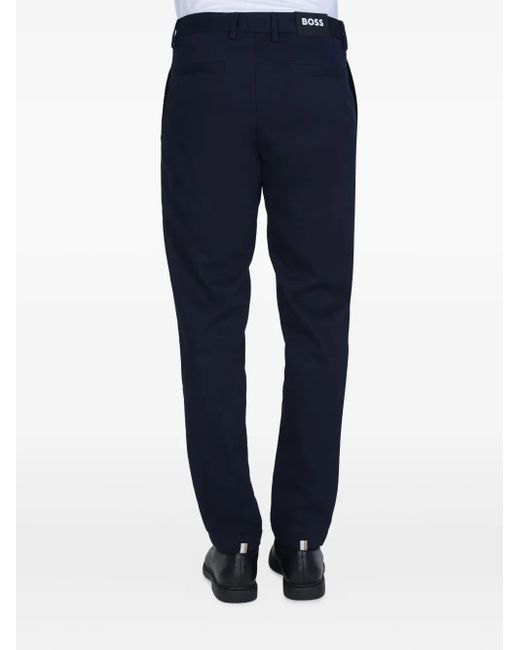 Boss Blue Logo-Patch Trousers for men
