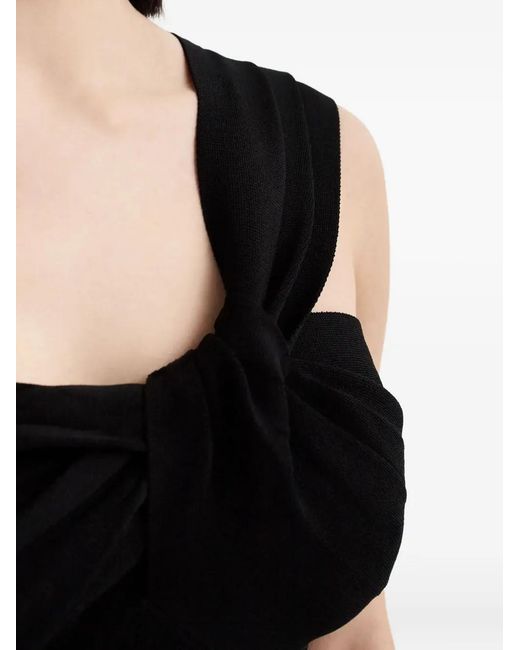 P.A.R.O.S.H. Black One-Shoulder Top