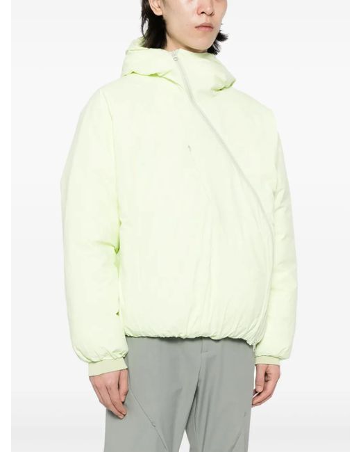 Post Archive Faction PAF White Off-Centre Padded Jacket for men