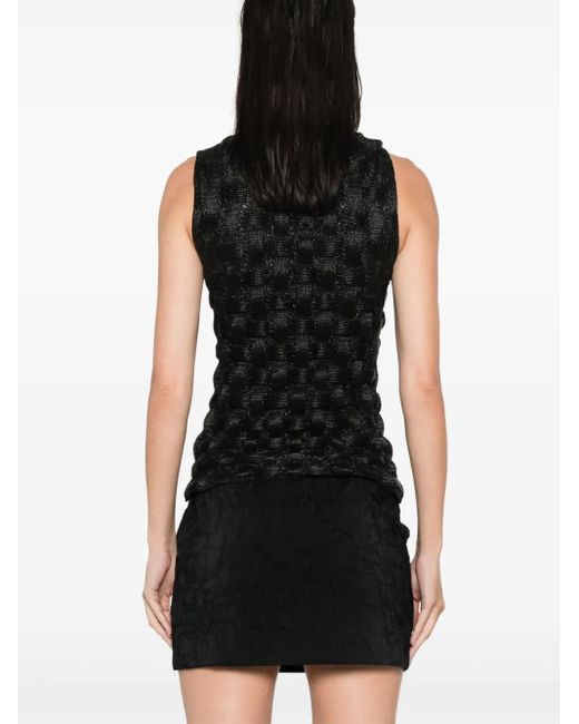Nanushka Black Roll-Neck Sleeveless Top