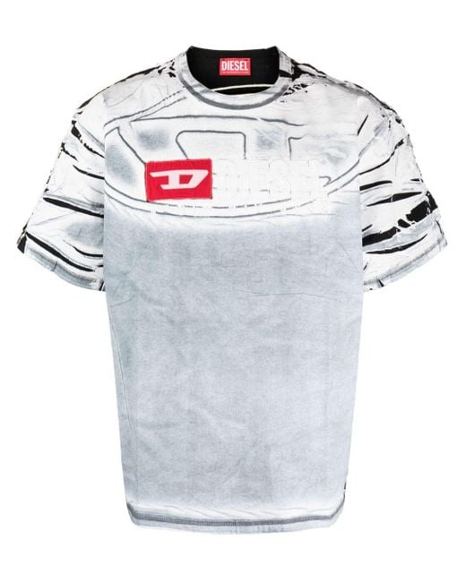 Camiseta T-Ox con efecto de tiza DIESEL de hombre de color Gray