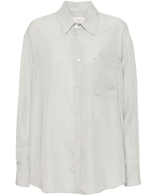 Lemaire Double-pocket Poplin Shirt in het White