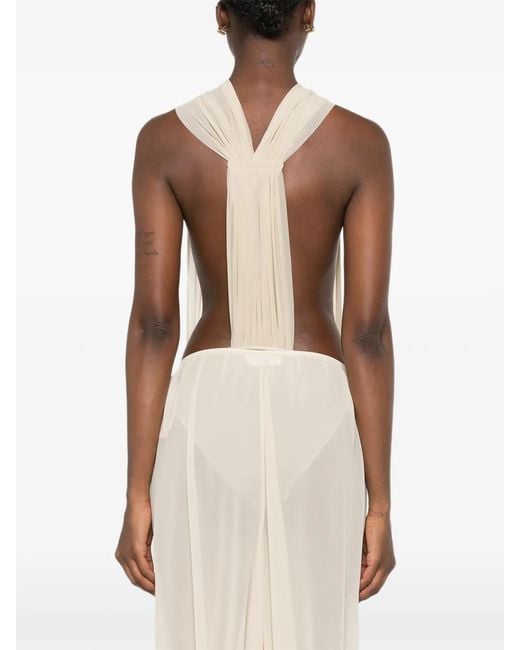 Rick Owens White Miami Draped Bodysuit
