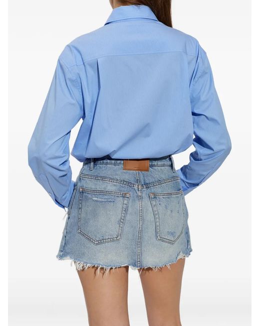 Alexander Wang Blue Zip Double-Layer Short