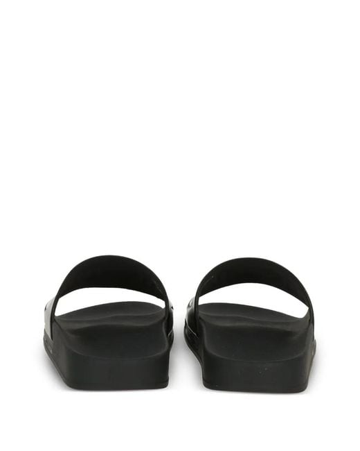 Moschino Black Logo-Lettering Slides for men