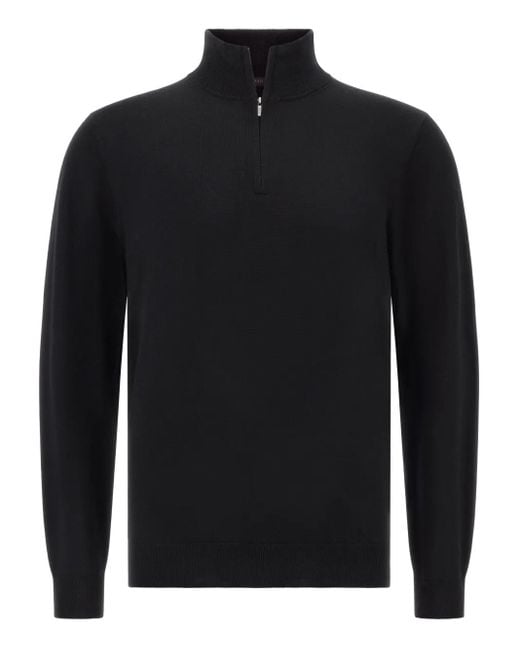 メンズ Boggi ハーフジップ セーター Black