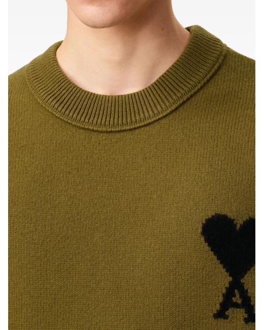 AMI Green Ami De Coeur Sweater