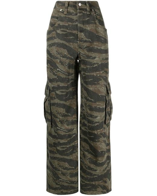 Alexander Wang Green Jeans mit Camouflage-Print