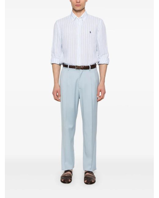 Polo Ralph Lauren Striped Shirt in White for Men | Lyst