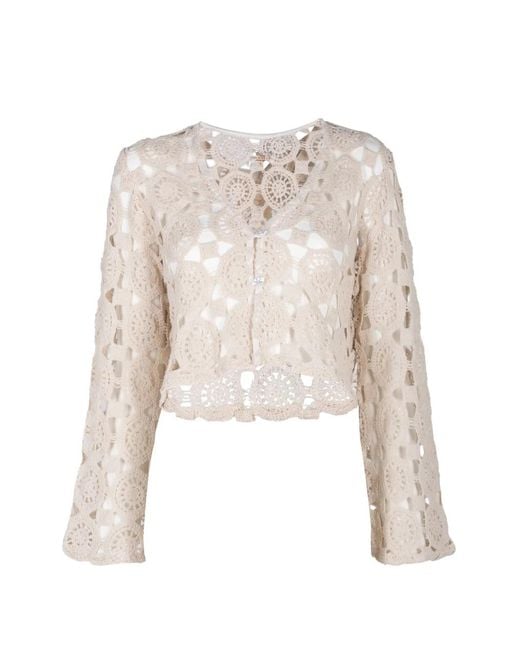 Palmacea White Mandala Crochet Cardigan