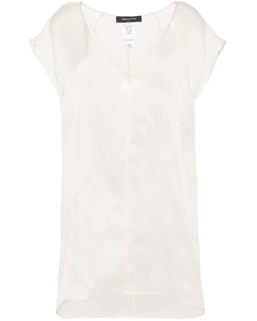 Fabiana Filippi White Semi-Sheer Silk Blouse