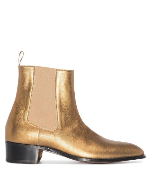Tom Ford Metallic Leather Chelsea Boots for Men | Lyst Canada