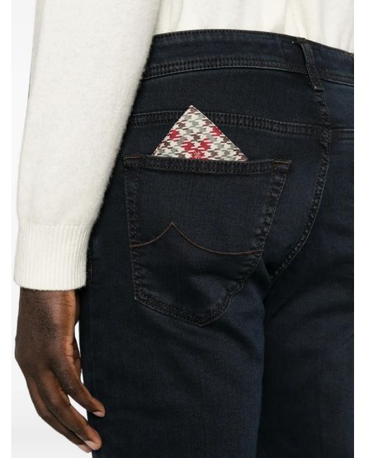 Jacob Cohen Black Logo-Patch Jeans for men