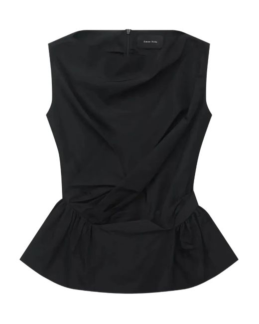 Simone Rocha Black Draped-hem Top