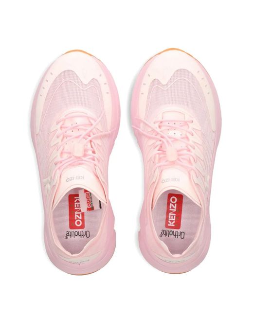 KENZO Pink Logo-Detail Mesh Sneakers